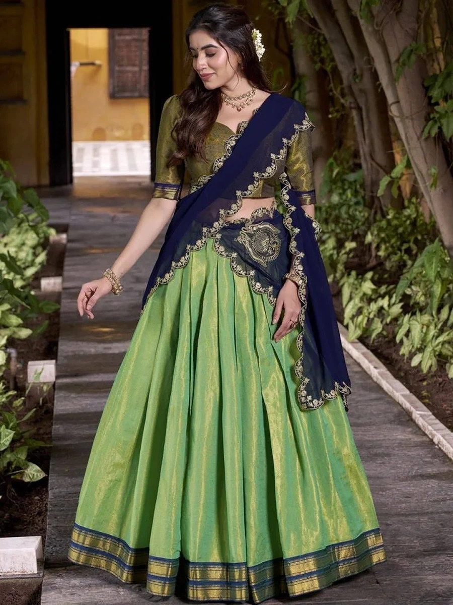 Navy Velvet Lehenga