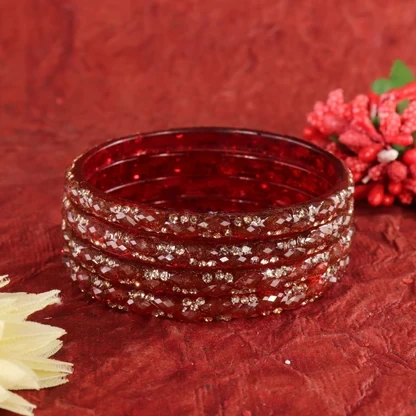 Crystal Stone Bangles Set