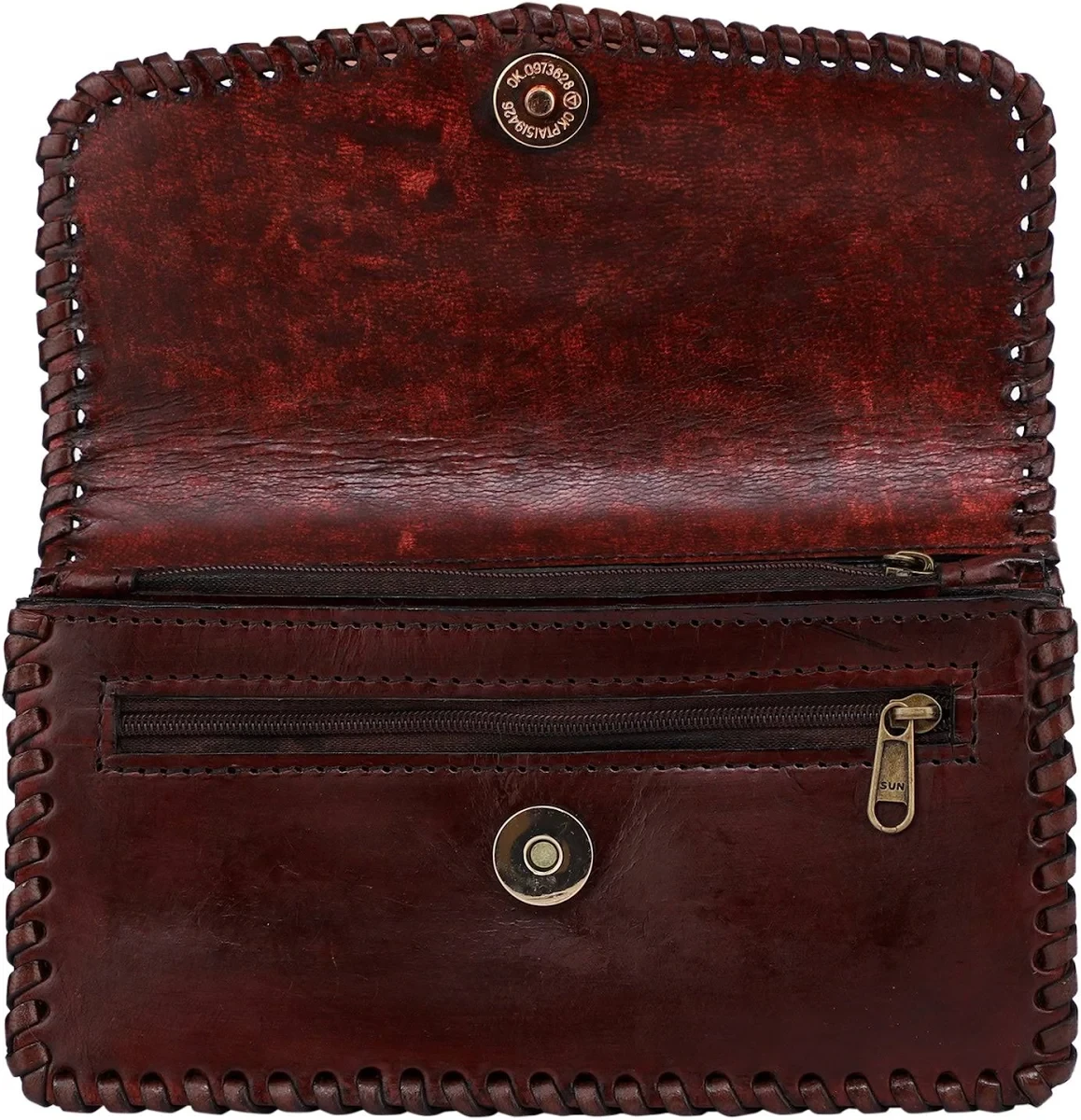 Fold Over Leather Clutch