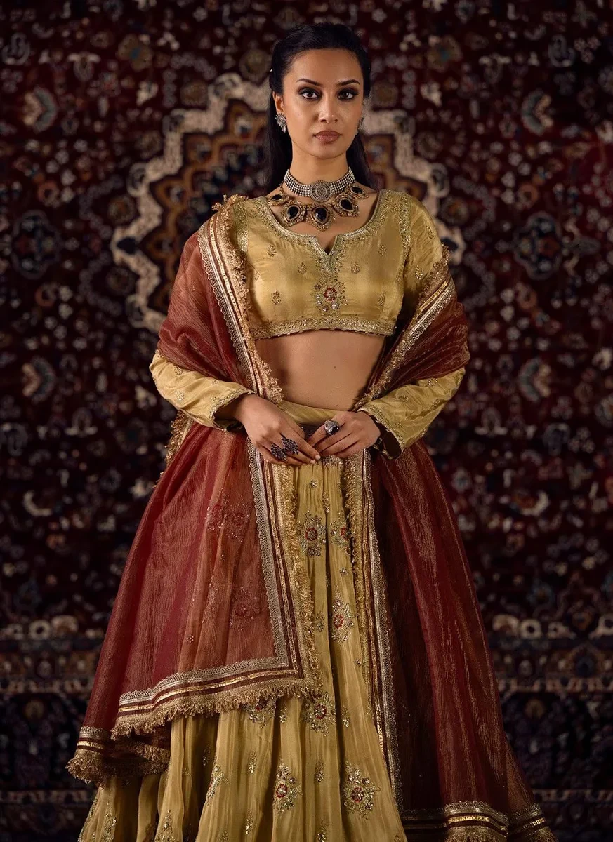 Gold Brocade Lehenga