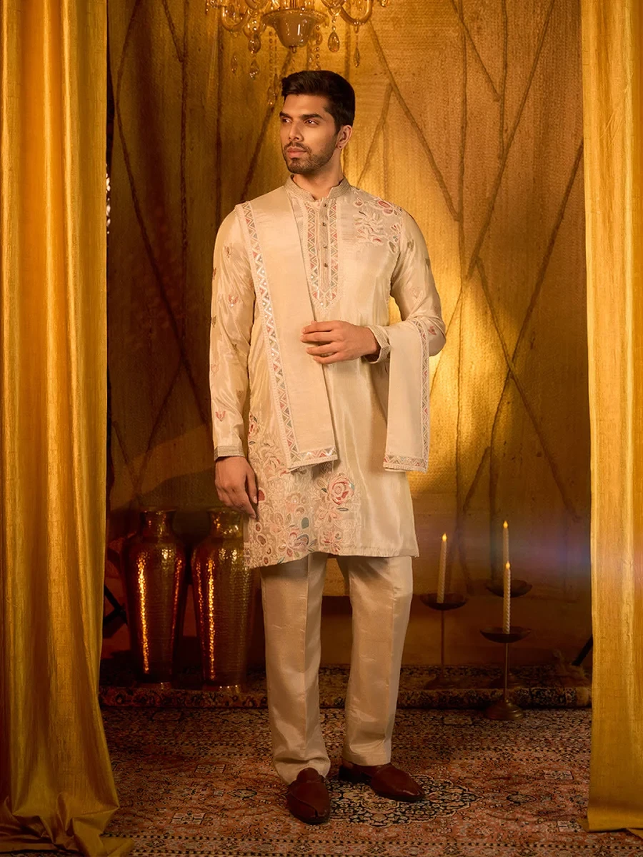 Royal Gold Embroidered Sherwani
