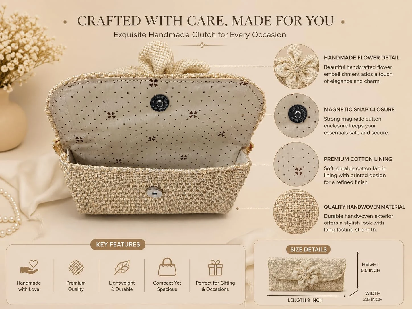Rattan Wicker Clutch