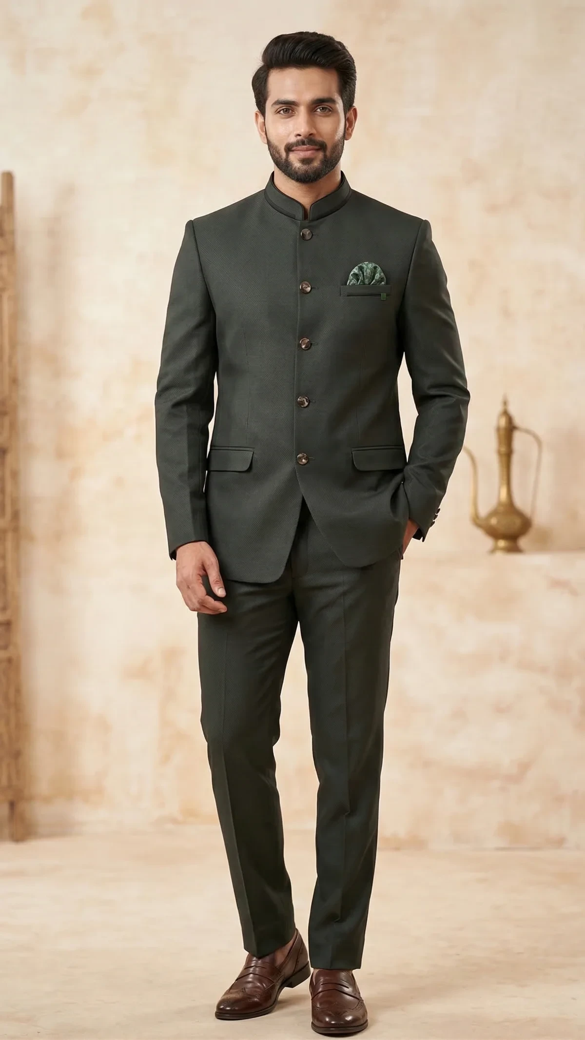 Charcoal Jodhpuri Sherwani